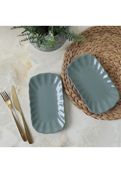 Yeşil Sirius Kayık Tabak 23 Cm 2 Adet 326 Çok Renkli