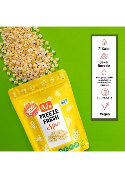 Pol S Freeze Fresh Dondurularak Kurutulmuş Mısır 25 Gr 25 G