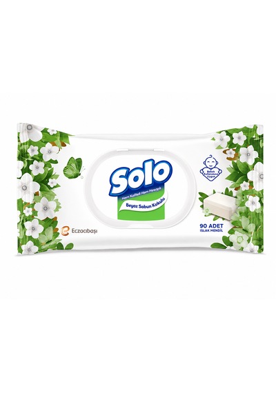 Solo Islak Havlu Beyaz Sabun Kokulu 90'lı 2'li Set