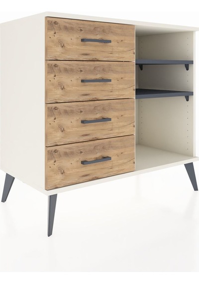 Hyperion Şifonyer 2 Raflı 4 Çekmeceli 88x44x80 Aytaşı-antrasit/çam Antrasit/çam Hyperion Şifonyer 2 Raflı 4 Çekmeceli 88x44x80 Aytaşı-antrasit/çam Antrasit/çam