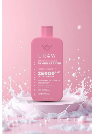 Uraw Pink Keratin Nemlendirici ve Onarıcı Saç Maskesi 250 ML