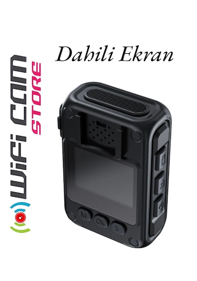 Gece Görüşlü Ekranlı Yaka Kamerası 64 Gb Dahili Hafıza