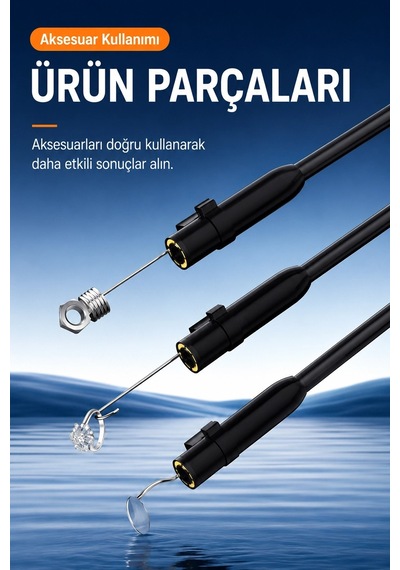 10 Metre Tek Kameralı Endoskop Kamera 1080p Hd Led Aydınlatmalı Sert Kablolu Yeni