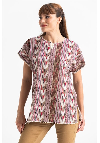 Kısa Kol Şile Bezi Kilim Yazlık Bluz Tek Renk Tkrn Tek Renk