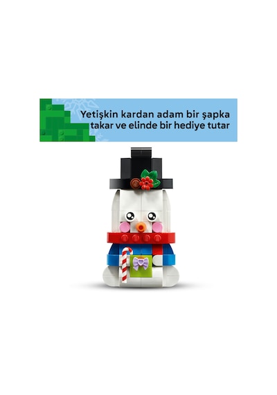 LEGO® Kardan Adam Süsleri 40812 – 6+ Yaş Çocuklar için 2 Kardan Adam Figürü İçeren Yılbaşı Ağacı Süsü Oyuncak Yapım Seti (168P)