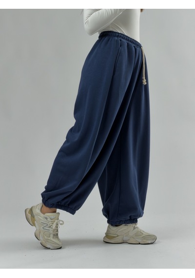 Cocopelli Lacivert Oversize Kadın Baggy Pantolon Coc3429