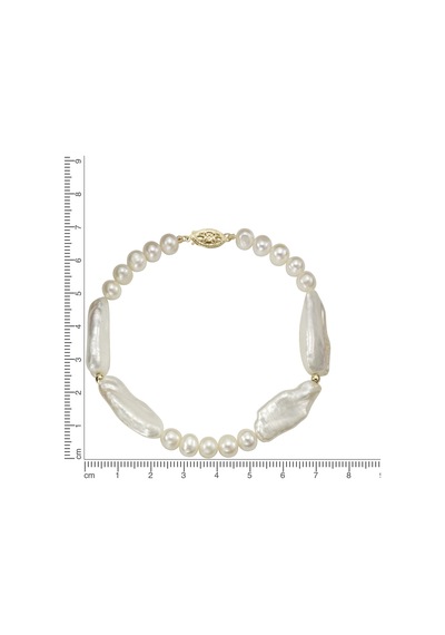 Gold Armband 585 Ayar Beyaz Inci 21cm Şık Ve Zamansız Tasarım Ellen K Kalitesi Altın