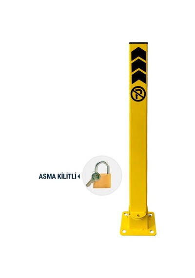 60 Cm Kilitli Otopark Direği Park Bariyeri Asma Kilit Dahil -629