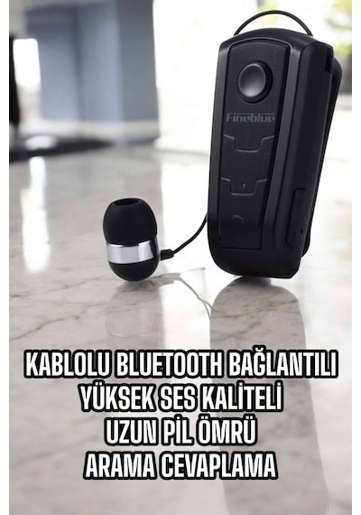 Makaralı - 40 - Bluetooth Kulaklık Çağrı Cevaplama Kablolu Uzun - Csmo-tex - Pil Ömrü