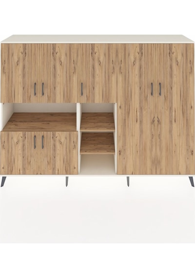 Hyperion Dolap 13 Raflı 7 Kapaklı 220x44x163 Aytaşı-çam Aytaşı-çam