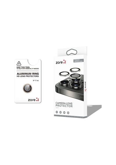 Apple Uyumlu iPad iPhone 17 Air Zore Cl-12 Premium Safir Parmak İzi Bırakmayan Anti-reflective Kamera Lens Koruy Gold