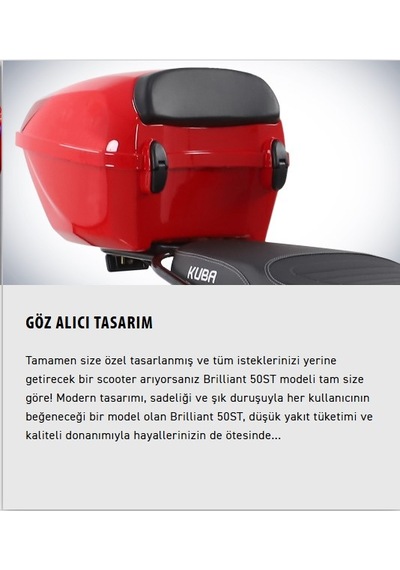 Kuba Brıllıant 50 St Motosiklet Kırmızı