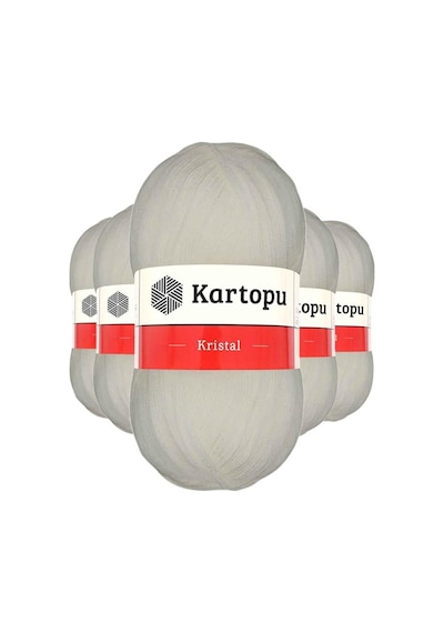 5 Adet Kristal Çift Katlı El Örgü Lif İpi Ekru K013
