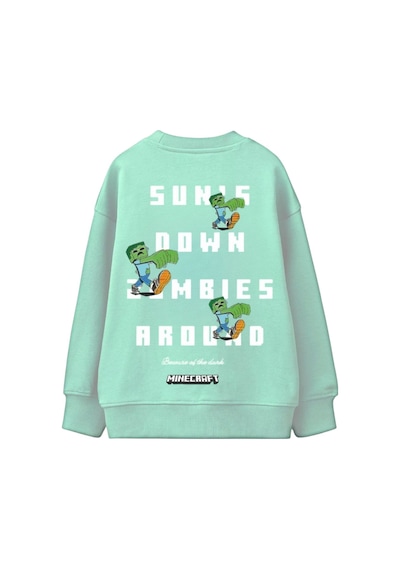 Seabubbles Minecraft Çocuk Sweatshirt St09533 Yeşil