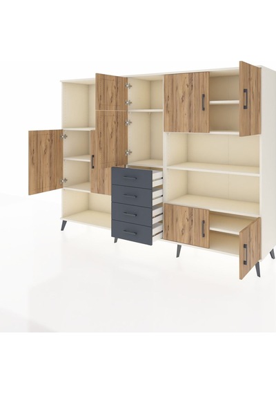 Hyperion Dolap 9 Raflı 4 Çekmeceli 8 Kapaklı 220x44x163 Aytaşı-ça Aytaşı-çam/antrasit Hyperion Dolap 9 Raflı 4 Çekmeceli 8 Kapaklı 220x44x163 Aytaşı-ça Aytaşı-çam/antrasit