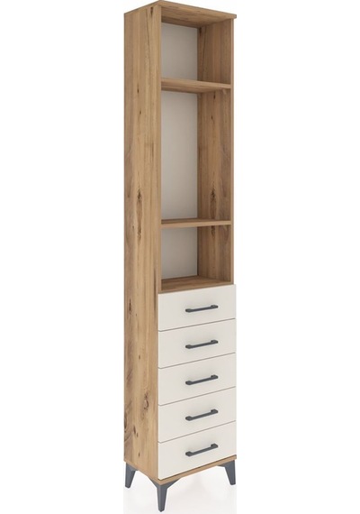 Arges Dolap 3 Raflı 5 Çekmeceli 44x30x221 Çam-aytaşı Atlas Çam