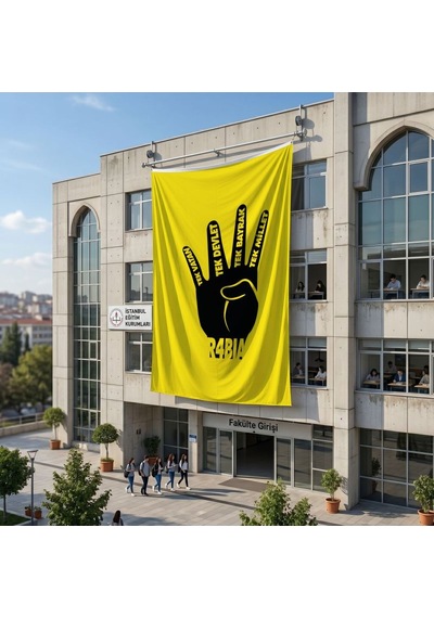 Rabia -tek Vatan -devlet -bayrak -millet Bayrağı 140gr Premium Raşel Kumaş 6x9 Metre Diğer