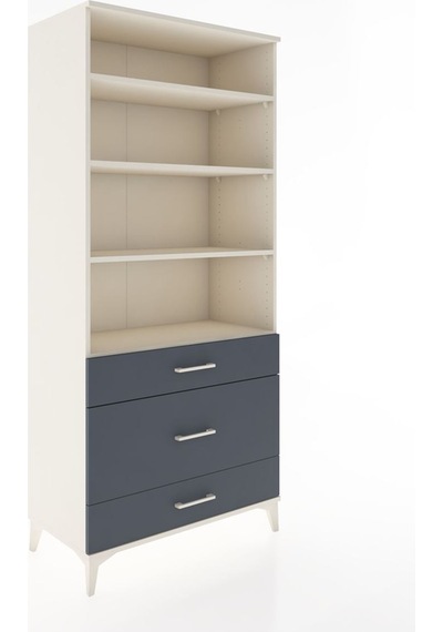 Hyperion Dolap 4 Raflı 3 Çekmeceli 88x44x195 Aytaşı-antrasit Aytaşı