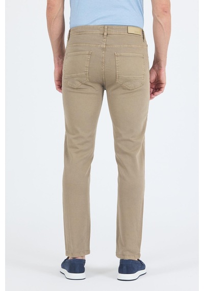 İmza Koyu Bej Pamuklu 5 Cep Casual Slim Fit 5 Cep Pantolon 1003250318 Fransız Bej
