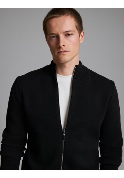 Pierre Cardin Siyah Regular Fit Fermuarlı Triko Hırka 50330164-vr046