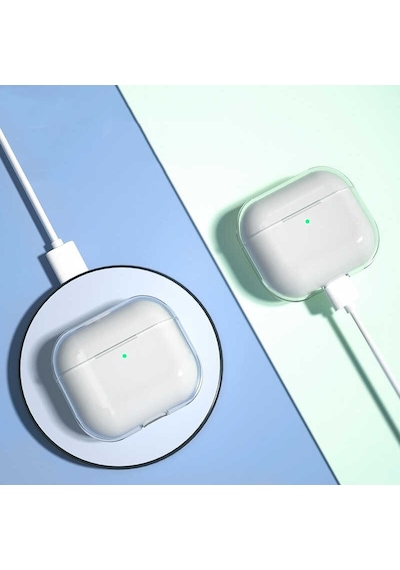 Kilifone - Apple Uyumlu AirPods 3. Nesil - Kılıf Şeffaf Sert Koruyucu Kristal Airbag 14 - Şeffaf
