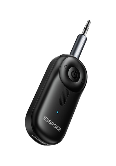 Essager Bluetooth 5.3 Adaptör Transmitter Eller Serbest Görüşme, Kablosuz Ses Aktarımı, Hifi Kalite Gri