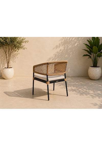 Rattan Bahçe Ve Balkon Mobilyası Wista Model 3+1+1 Krem
