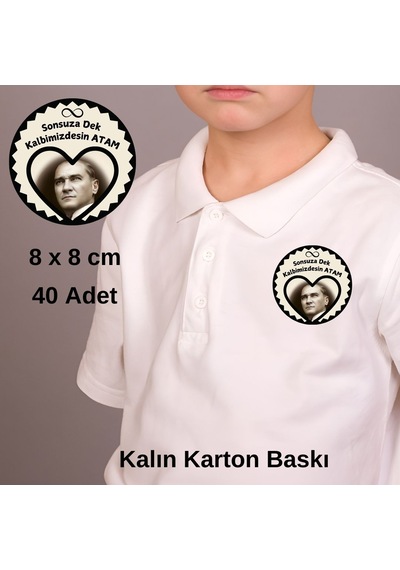 10 Kasım Atatürk'ü Anma Günü Yaka Kartı 02 40lı Paket
