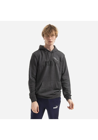 Puma 586688-07 Ess Big Logo Hoodie Tr Erkek Sweat Dark Gray Heath Koyu Gri