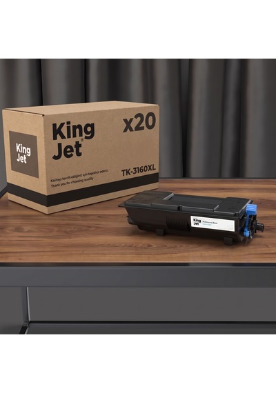 Kingjet Kyocera Uyumlu  Tk-3160xl Yüksek Kapasiteli 20'li Paket Çipli Uyumlu  Toner Ecosys M3645dn