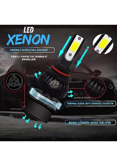 Toyota Corolla E120 2004-2006 Kısa Far Uyumlu Şimşek Etkili Led Xenon Light Series H7