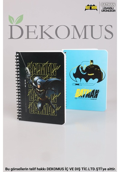Dekomus İle Lisanslı Batman "tekli" Spırallı A6 80 Yaprak Bloknot Altın