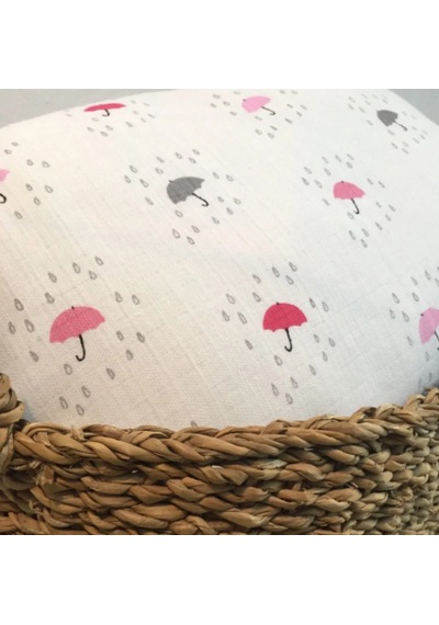 %100 Pamuklu Müslin Bebek Yastık Kılıfı 35x45 1 Adet Beyaz - Pembe