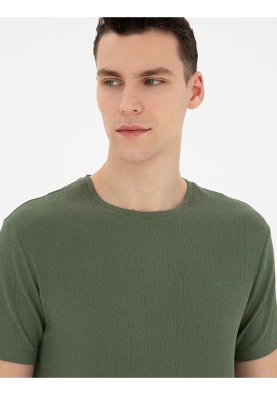 Pierre Cardin Erkek Haki Tişört 50288914-vr027 Haki