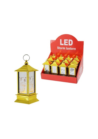 12 Adet Kare Kubbe Pilli Ramazan Led Işık Gold Çok Renkli