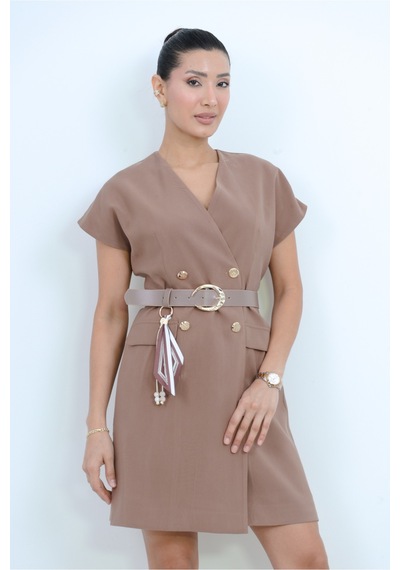 Dorne Moda Kemerli Mini Elbise - Düğün - Mezuniyet - Ofis Şıklığı Kahverengi Kahverengi Dorne Moda Kemerli Mini Elbise - Düğün - Mezuniyet - Ofis Şıklığı Kahverengi Kahverengi