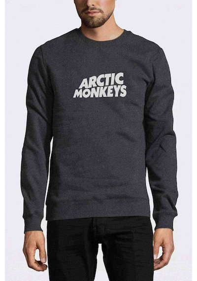 Arctic Monkeys Baskılı Füme Antrasit Erkek Örme Sweatshirt (528980958)
