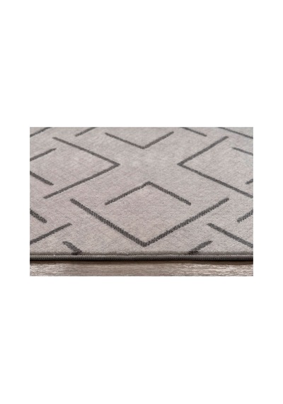 Plato Halı Parantez Sultan Lüks Oturma Odası, Salon, Antre, Yıkanabilir Polyester Kaymaz Taban Gri Halı