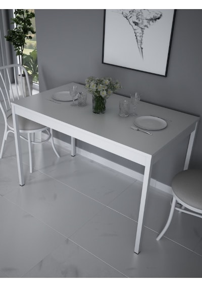 Alesta Life Beyaz Mutfak Masası, Yemek Masası, Çalışma Masası, Metal Ayaklı Masa, Bilgisayar Masası 70x120 Cm Alesta Life Beyaz Mutfak Masası, Yemek Masası, Çalışma Masası, Metal Ayaklı Masa, Bilgisayar Masası 70x120 Cm