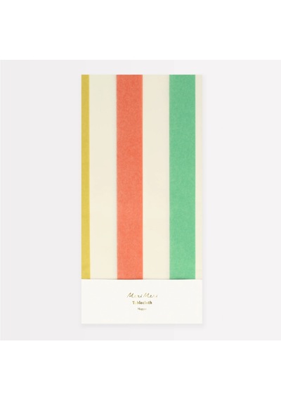Meri Meri - Multi Stripe Tablecloth - Multi Renkli Çizgili Kağıt Masa Örtüsü