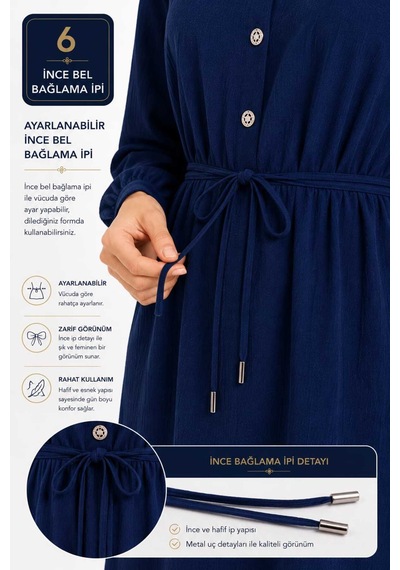 Miss Meliss Yazlık Çilek Kumaş Düğme Detaylı Beli Bağlamalı İkili Tunik - Pantolon Takım Lacivert Lacivert Miss Meliss Yazlık Çilek Kumaş Düğme Detaylı Beli Bağlamalı İkili Tunik - Pantolon Takım Lacivert Lacivert