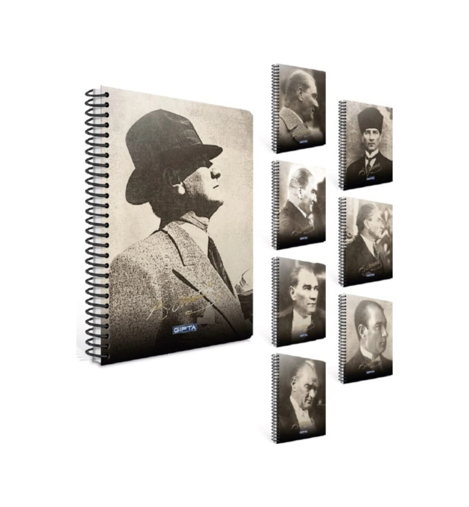 Atatürk Spiral Ofset Pp Kapaklı Defter A4 -100 Yaprak Kareli