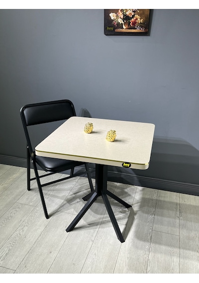 Tepe Koton Vizon Mutfak Yemek Masası Balkon Masası Kavisli Köşe Metal Ayak 70 Cm Koton Vizon - Siyah Tepe Koton Vizon Mutfak Yemek Masası Balkon Masası Kavisli Köşe Metal Ayak 70 Cm Koton Vizon - Siyah
