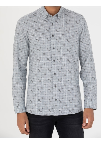 Pierre Cardin Mavi Slim Fit Uzun Kollu Gömlek 50273562-vr036