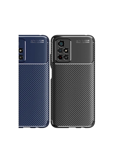 Xiaomi Redmi Note 11t 5g Kılıf Karbon Görünümlü Silikon Kamera Korumalı Üstün Koruma Celikaksesuar Lacivert