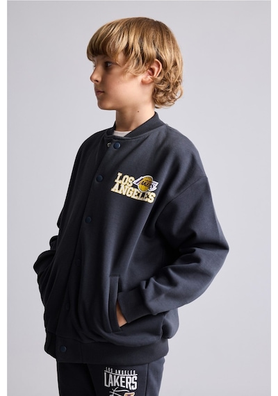 Defacto Nba Los Angeles Lakers Bisiklet Yaka Sweatshirt Hırka Erkek Çocuk I2236a826wnar138 Antrasit-ar138