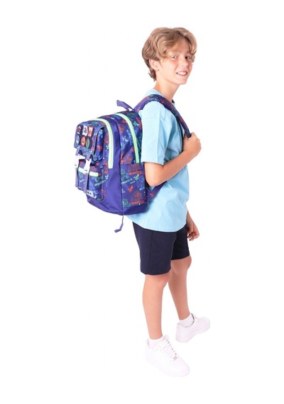 Kaukko Kids Erkek Çocuk Armalı Kamyon Desenli İlkokul Okul Sırt Çantası Dört Bölmeli - Lacivert Yeşil - L5279 Lacivert - Yeşil Kaukko Kids Erkek Çocuk Armalı Kamyon Desenli İlkokul Okul Sırt Çantası Dört Bölmeli - Lacivert Yeşil - L5279 Lacivert - Yeşil
