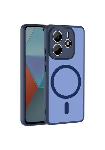 Maks Technology Redmi Note 14 4g Kılıf M-safe Şarj Özellikli Mkst Babet Kapak - Lacivert