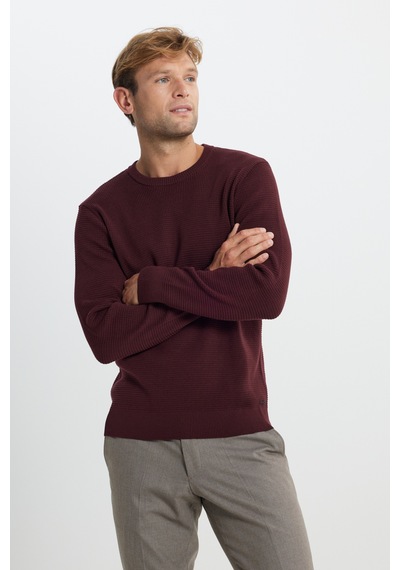 AC&Co / Altınyıldız Classics Erkek Bordo Pamuklu Standart Fit Normal Kesim Bisiklet Yaka Petek Dokulu Triko Kazak Bordo AC&Co / Altınyıldız Classics Erkek Bordo Pamuklu Standart Fit Normal Kesim Bisiklet Yaka Petek Dokulu Triko Kazak Bordo
