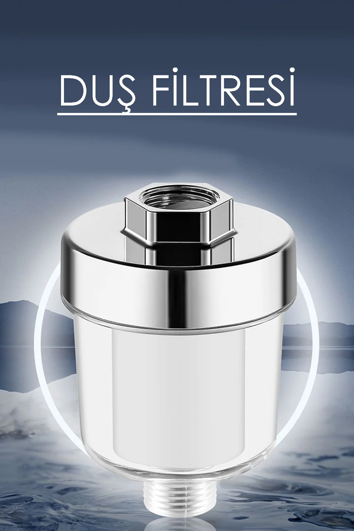 Su Arıtma Filtresi Duş Ve Banyo İçin Kireç Ve Partikülleri Arındıran Pamuklu Filtre Gümüş - Şeffaf
